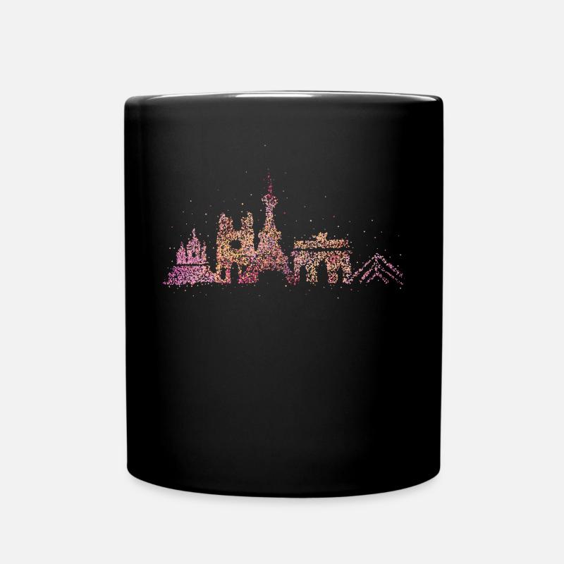 Paris Skyline Silhouette City Trip Tour Eiffel - Mug uni - noir