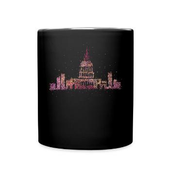 Düsseldorf Skyline Silhouette Düsseldorfer - Tasse einfarbig - Schwarz - Vorne