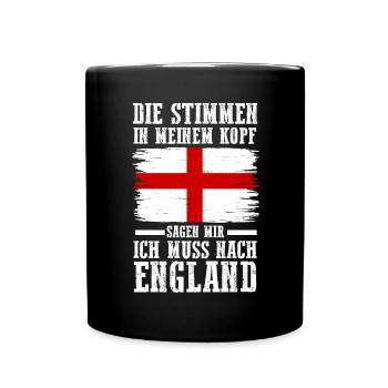 England Engländer Englisches - Tasse einfarbig - Schwarz - Vorne