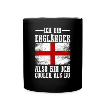 England Engländer Englisches - Tasse einfarbig - Schwarz - Vorne
