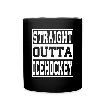 Eishockey Spruch lustig - Tasse einfarbig - Schwarz - Vorne