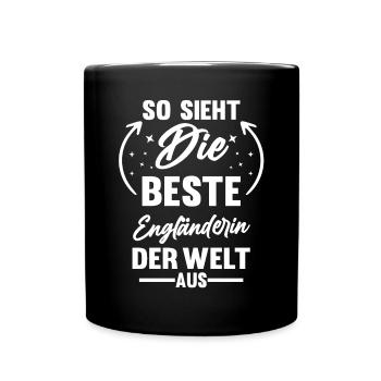 England Engländerin Englisches - Tasse einfarbig - Schwarz - Vorne