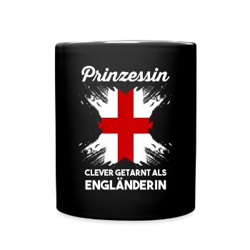 Prinzessin Engländer Englisches England - Tasse einfarbig - Schwarz - Vorne