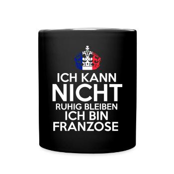 Frankreich Franzose Französisches - Tasse einfarbig - Schwarz - Vorne