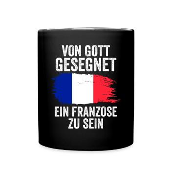 Frankreich Franzose Französisches - Tasse einfarbig - Schwarz - Vorne