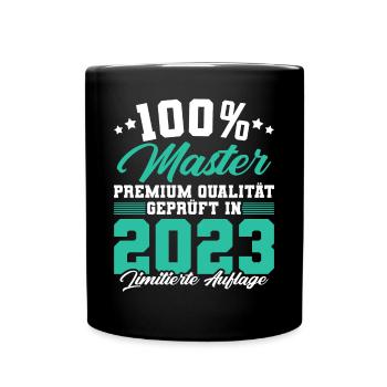 Master 2023 Abschluss Geschenk Studium Absolvent - Tasse einfarbig - Schwarz - Vorne