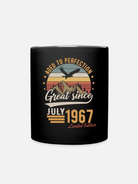 Juli 1967 Limited Edition Geburtstag Geschenk - Tasse einfarbig - Schwarz
