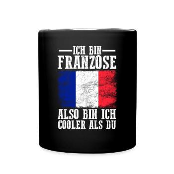 Frankreich Franzose Französisches - Tasse einfarbig - Schwarz - Vorne