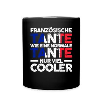Französin Tante Frankreich - Tasse einfarbig - Schwarz - Vorne