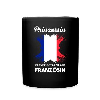 Prinzessin Franzose Französisches Frankreich - Tasse einfarbig - Schwarz - Vorne