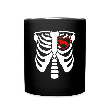Dog Dog Dog Owner Dog Lover Skeleton Heart - Full Colour Mug - black - Front