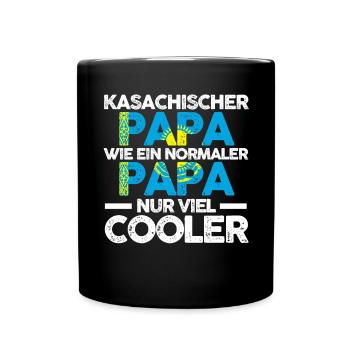 Kasachstanischer Papa Vater Kasache Kasachstan - Tasse einfarbig - Schwarz - Vorne