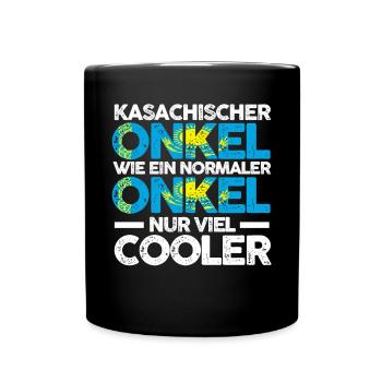 Kasache Onkel Kasachstan - Tasse einfarbig - Schwarz - Vorne