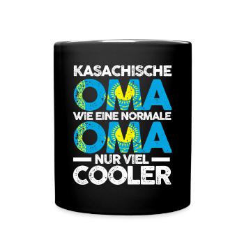Kasachin Kasachstanische Oma Kasachstan - Tasse einfarbig - Schwarz - Vorne