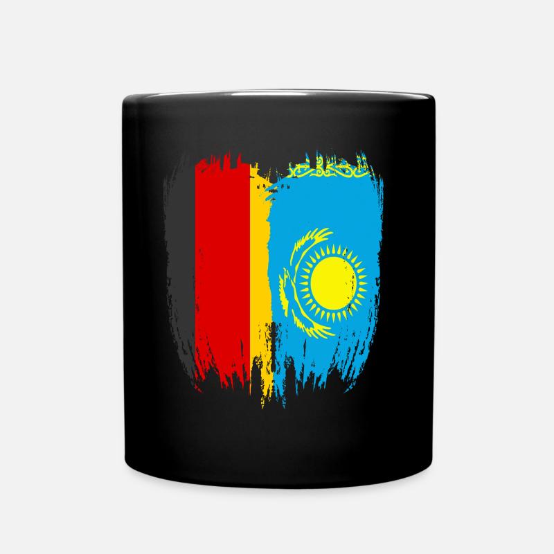 Deutschland Flagge Kasachstan - Tasse einfarbig - Schwarz