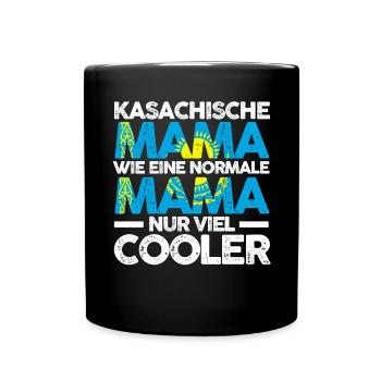 Kasachin Kasachstanische Mama Kasachstan Mutter Po - Tasse einfarbig - Schwarz - Vorne