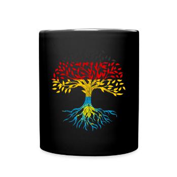 Wurzeln Baum Deutschland Kasachstan - Tasse einfarbig - Schwarz - Vorne