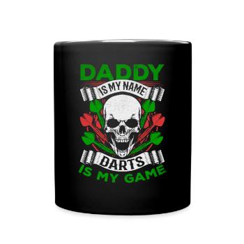 Papa est mon nom Fléchettes est mon jeu Je - Mug uni - noir - Devant
