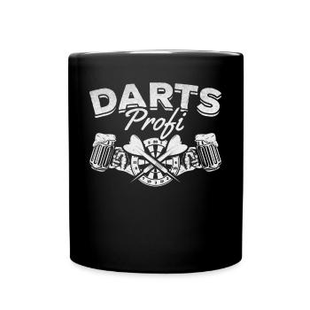 Darts Profi Dartspieler Dartspiel Darts Profi - Tasse einfarbig - Schwarz - Vorne