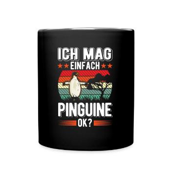 Ich mag einfach Pinguine - Tasse einfarbig - Schwarz - Vorne