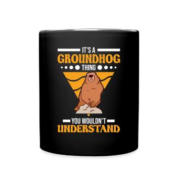 Murmeltier Ding Groundhog Day Marmot - Full Colour Mug - black - Front
