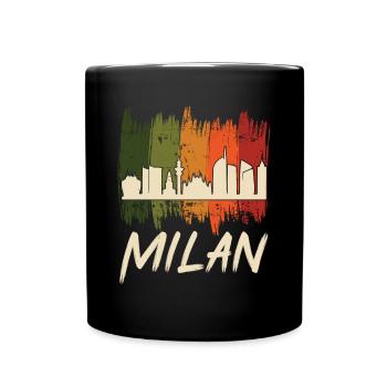 Milan Retro Skyline Cathédrale de Milan - Mug uni - noir - Devant