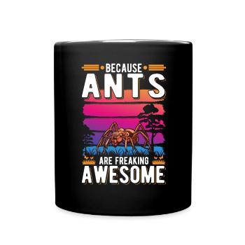Ameisen Ameisenfarm Ameisenhaufen Feuerameisen - Tasse einfarbig - Schwarz - Vorne