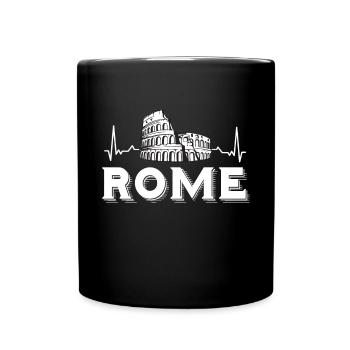 Rom Herzschlag Italien Kolosseum Toskana - Tasse einfarbig - Schwarz - Vorne