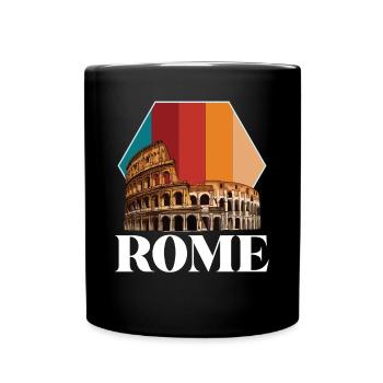 Rome Colosseum Retro Italy Ancient Tuscany - Full Colour Mug - black - Front