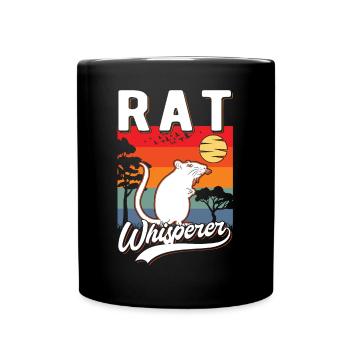 Rattenflüsterer Ratte Geschenk - Tasse einfarbig - Schwarz - Vorne