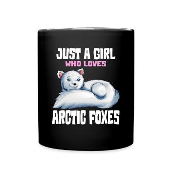 Fuchs Arctic Fox Mädchen Frauen Liebhaberdesign - Tasse einfarbig - Schwarz - Vorne