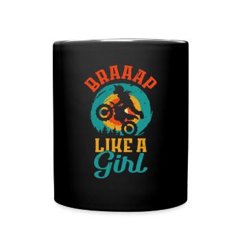Conception de ventilateur de moto tout-terrain pour femmes - Mug uni - noir - Devant