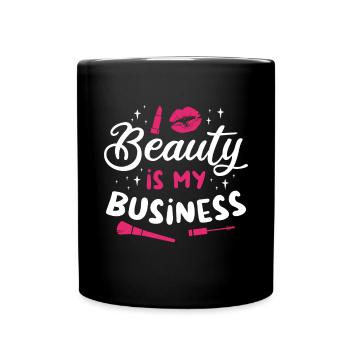 La beauté est mon affaire / Cosmétiques - Mug uni - noir - Devant