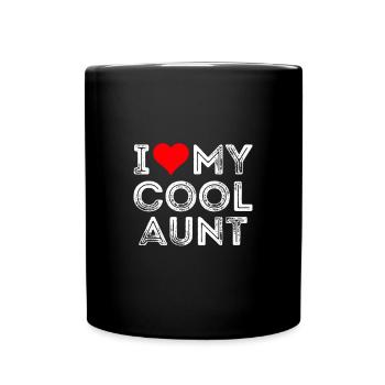 I Love my cool aunt - Tasse einfarbig - Schwarz - Vorne