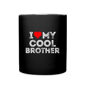 J’aime mon frère cool - Mug uni - noir - Devant