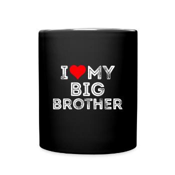 J’aime mon grand frère - Mug uni - noir - Devant