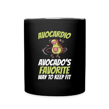 Avocado design for vegetarians and vegans - Full Colour Mug - black - Front