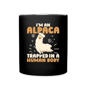 I'm An Alpaca Trapped In A Human Body Huacaya - Mug uni - noir - Devant