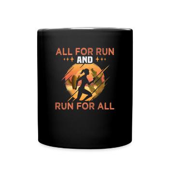 Running Marathon Runner Running - Full Colour Mug - black - Front
