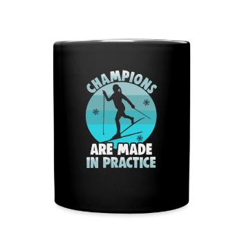 Cross-country biathlon cross-country skiers - Full Colour Mug - black - Front