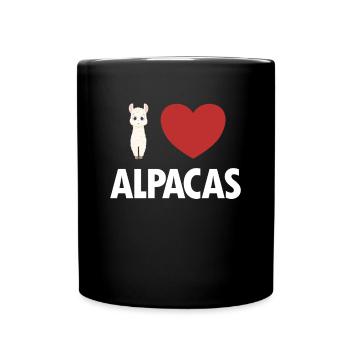 I love Alpacas Vicuna Guanaco Llama Breeder Alpaca - Full Colour Mug - black - Front