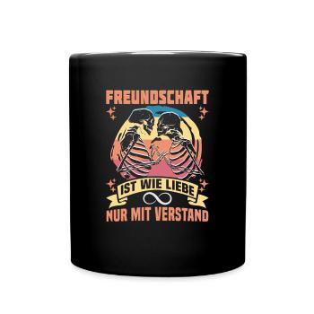 Freundschafts Geschenk für guten Freund - Tasse einfarbig - Schwarz - Vorne