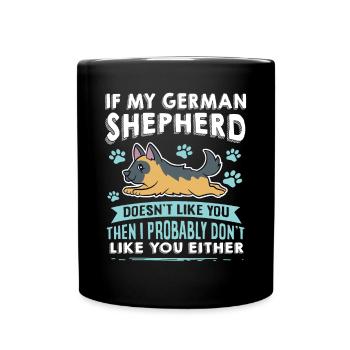 Hunde Deutscher Schäfer Hundeliebhaber - Tasse einfarbig - Schwarz - Vorne