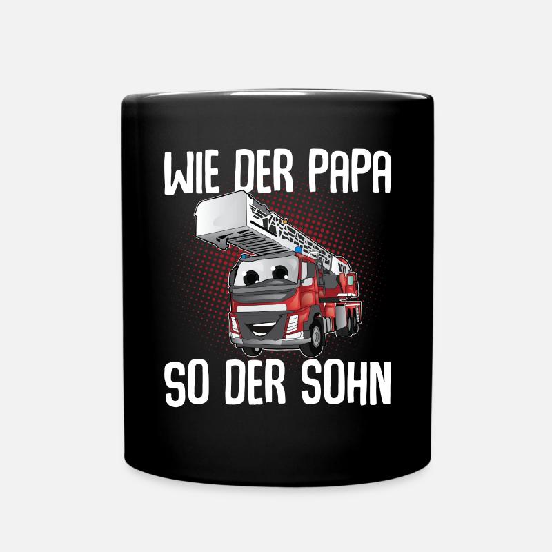 Feuerwehr Wie Der Papa So Der Sohn - Tasse einfarbig - Schwarz