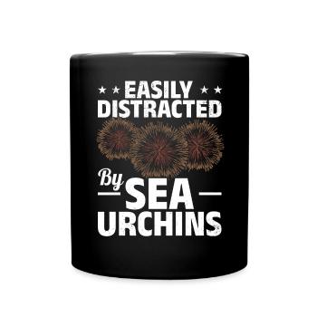 Sea urchin lovers are easily fascinated by sea urchins - Full Colour Mug - black - Front