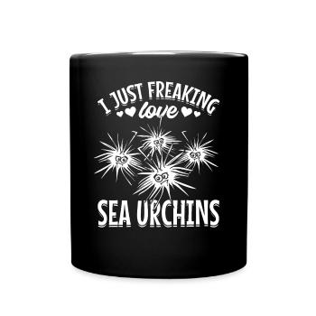 Funny Sea Urchin I Just Freaking Love Sea Urchin - Full Colour Mug - black - Front