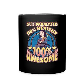 Conception de fauteuil roulant pour handicapés pour une amputation - Mug uni - noir - Devant
