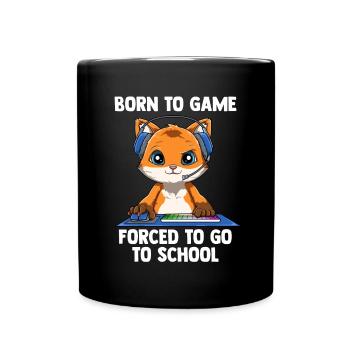 Zum Spielen geboren - Video Gamer Fox - - Tasse einfarbig - Schwarz - Vorne