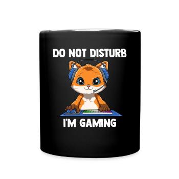 Bitte nicht stören - Lustiges Videospiel Fox Gamer - Tasse einfarbig - Schwarz - Vorne