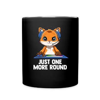 Lustige Computerspiele Videospieler Fuchs - Tasse einfarbig - Schwarz - Vorne